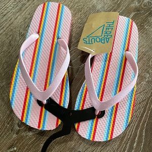 Toddler Girls Shimmer Pink Flip Flops Sz 11
